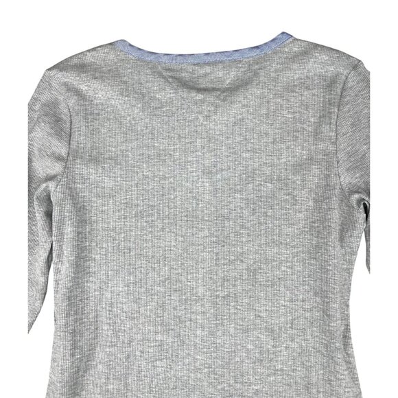 Tommy Hilfiger Womens Grey Long-Sleeve Bodysuit With Striped Button Detail Large - Picture 5 of 13